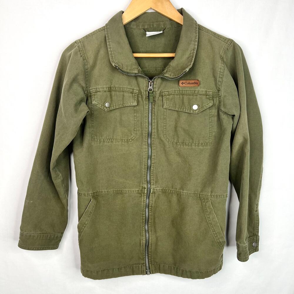 Columbia Kids Army Green Zip Jacket Large